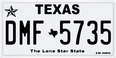 TX license plate DMF5735