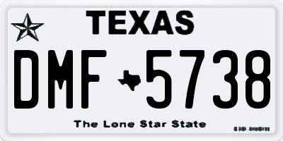 TX license plate DMF5738