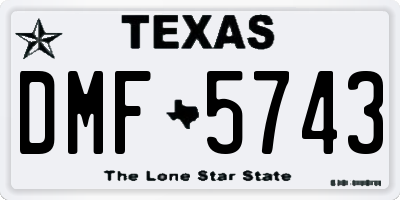 TX license plate DMF5743