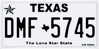 TX license plate DMF5745