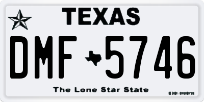 TX license plate DMF5746