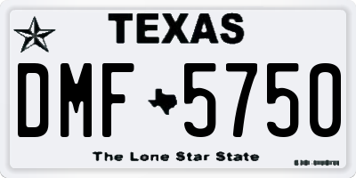 TX license plate DMF5750