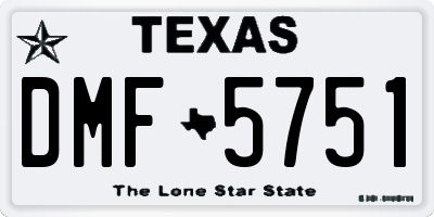 TX license plate DMF5751