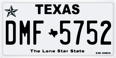 TX license plate DMF5752