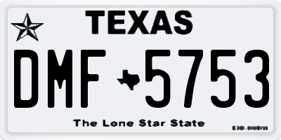 TX license plate DMF5753