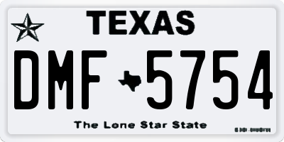 TX license plate DMF5754