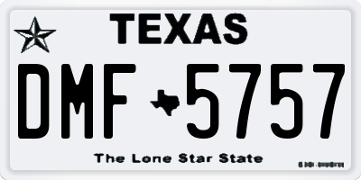 TX license plate DMF5757