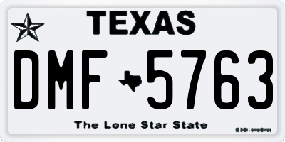 TX license plate DMF5763