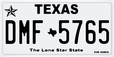 TX license plate DMF5765