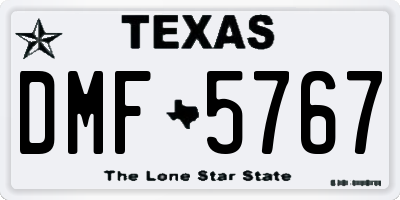 TX license plate DMF5767