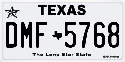 TX license plate DMF5768