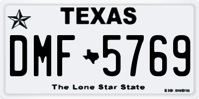 TX license plate DMF5769