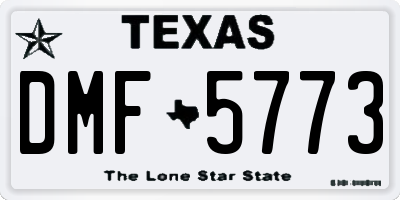 TX license plate DMF5773
