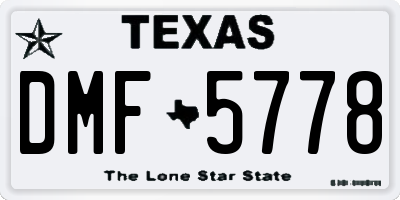 TX license plate DMF5778