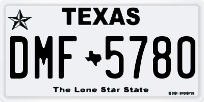 TX license plate DMF5780