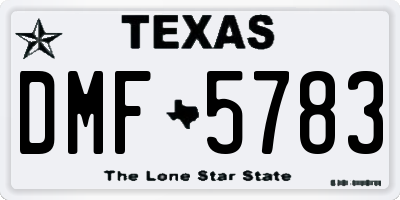 TX license plate DMF5783
