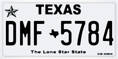 TX license plate DMF5784