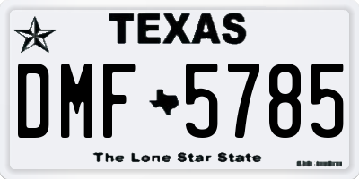 TX license plate DMF5785