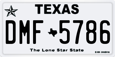 TX license plate DMF5786