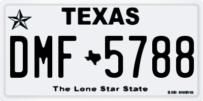 TX license plate DMF5788