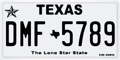 TX license plate DMF5789