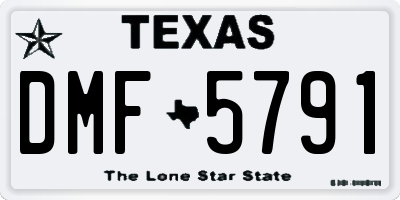 TX license plate DMF5791