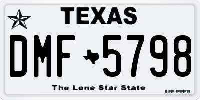 TX license plate DMF5798