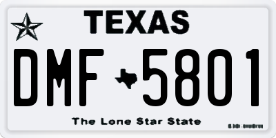 TX license plate DMF5801