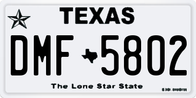 TX license plate DMF5802