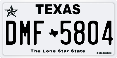 TX license plate DMF5804
