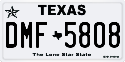 TX license plate DMF5808