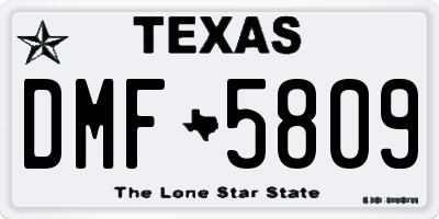 TX license plate DMF5809