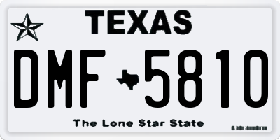 TX license plate DMF5810
