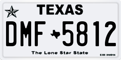 TX license plate DMF5812