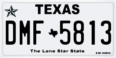 TX license plate DMF5813