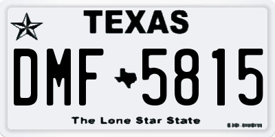 TX license plate DMF5815