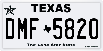 TX license plate DMF5820