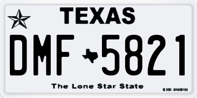 TX license plate DMF5821