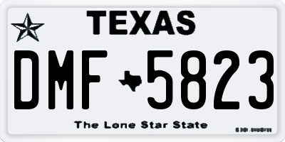 TX license plate DMF5823
