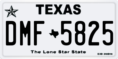 TX license plate DMF5825