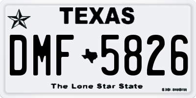 TX license plate DMF5826