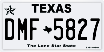 TX license plate DMF5827