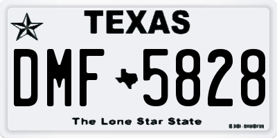 TX license plate DMF5828