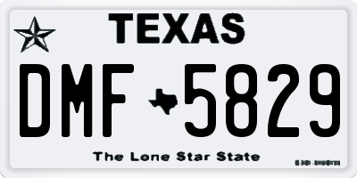 TX license plate DMF5829