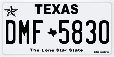 TX license plate DMF5830
