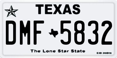TX license plate DMF5832
