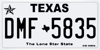 TX license plate DMF5835