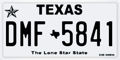 TX license plate DMF5841