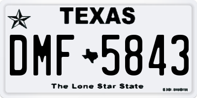 TX license plate DMF5843