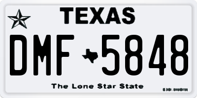 TX license plate DMF5848